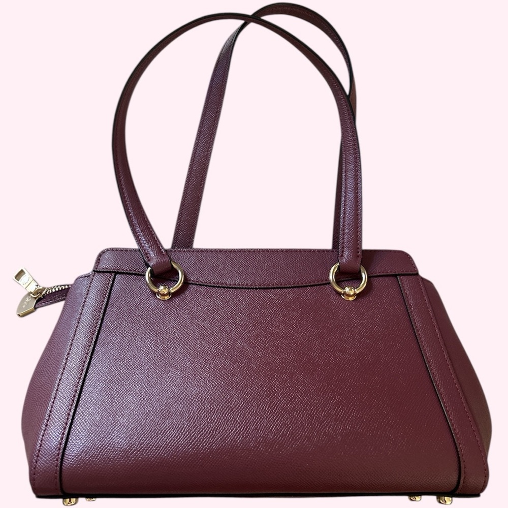 Coach Burgundy Handbag with Gold Hardware - Picture 2 of 7
